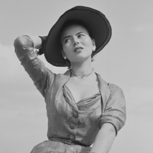 Vintage Black Tilt Hat OS 50s 60s Sonni San Francisco Dior Derby Beetlejuice - Picture 10 of 16